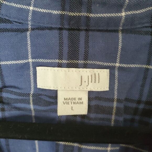 J.Jill Women Blue Long Sleeve Button-Down Shirt Large Cotton - Picture 7 of 7